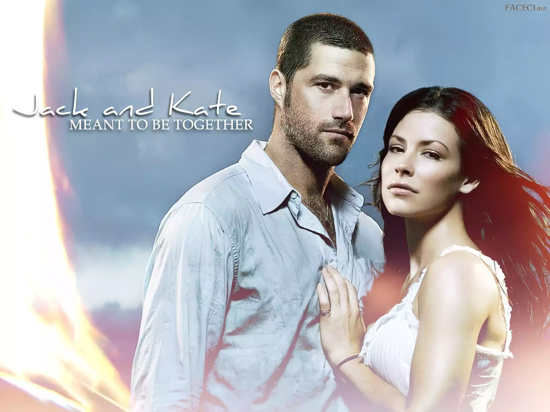 Evangeline Lilly, stoją, Filmy Lost, Matthew Fox